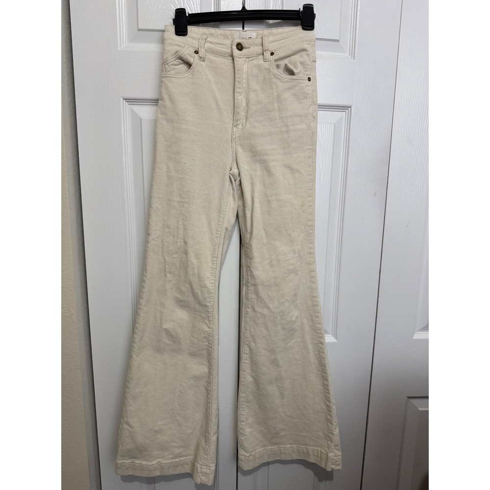 Rolla's Eastcoast Flare Corduroy Pants Women's 26 Ivory High Rise 70s